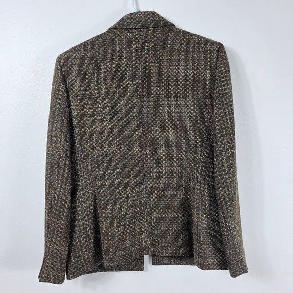Kasper ASL 3 Piece Suit Set 8P Womens Excellent Tweed Blazer Shell Pants Brown - Picture 8 of 12